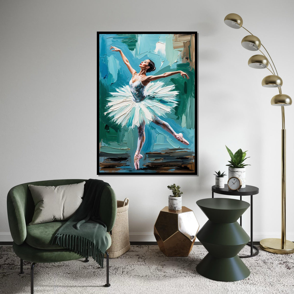Elegant Ballet Dancer Canvas, Ballerina Wall Art, Dance Poster, Impressionist Art Print, Wall Art Canvas Design, Ready To Hang Decoration