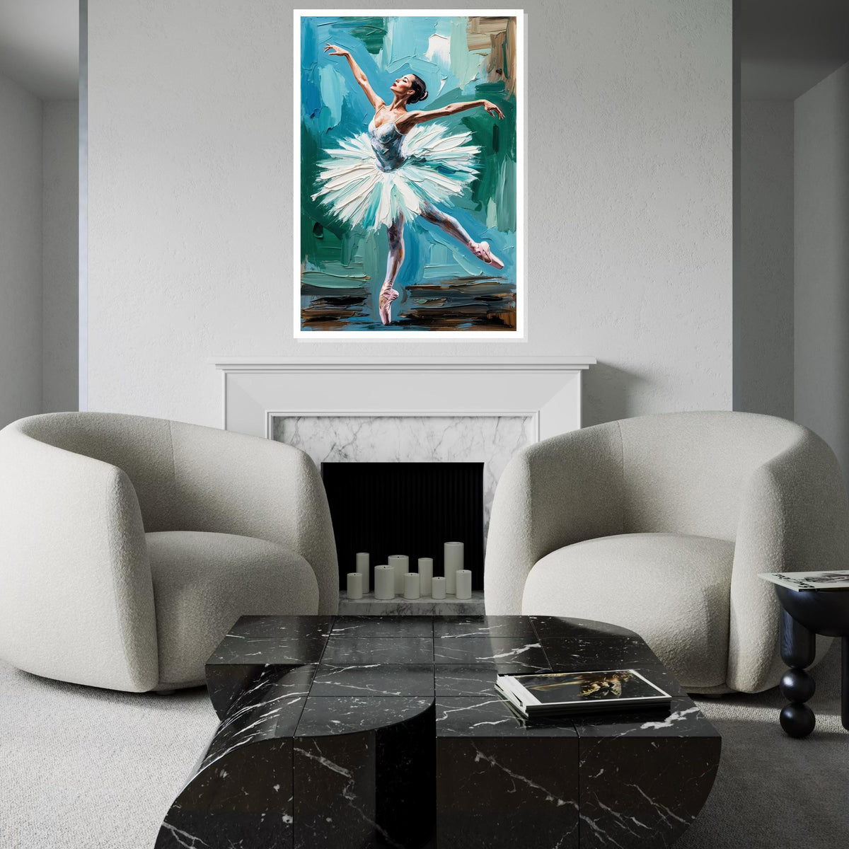 Elegant Ballet Dancer Canvas, Ballerina Wall Art, Dance Poster, Impressionist Art Print, Wall Art Canvas Design, Ready To Hang Decoration