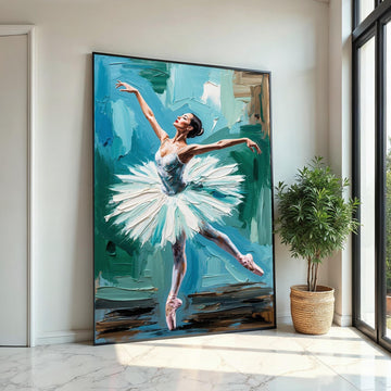 Elegant Ballet Dancer Canvas, Ballerina Wall Art, Dance Poster, Impressionist Art Print, Wall Art Canvas Design, Ready To Hang Decoration