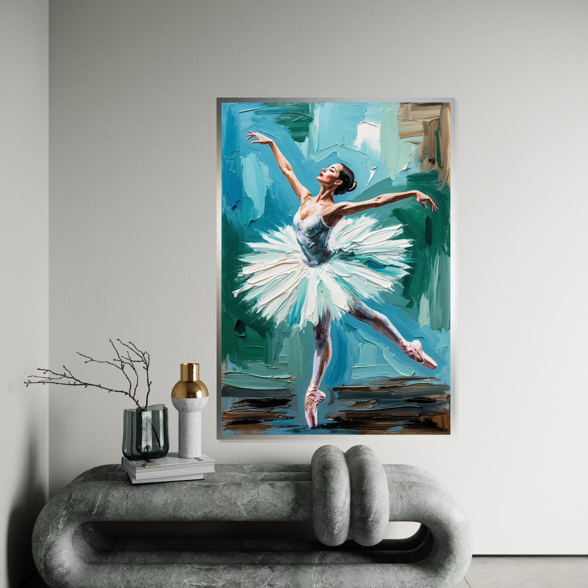 Elegant Ballet Dancer Canvas, Ballerina Wall Art, Dance Poster, Impressionist Art Print, Wall Art Canvas Design, Ready To Hang Decoration