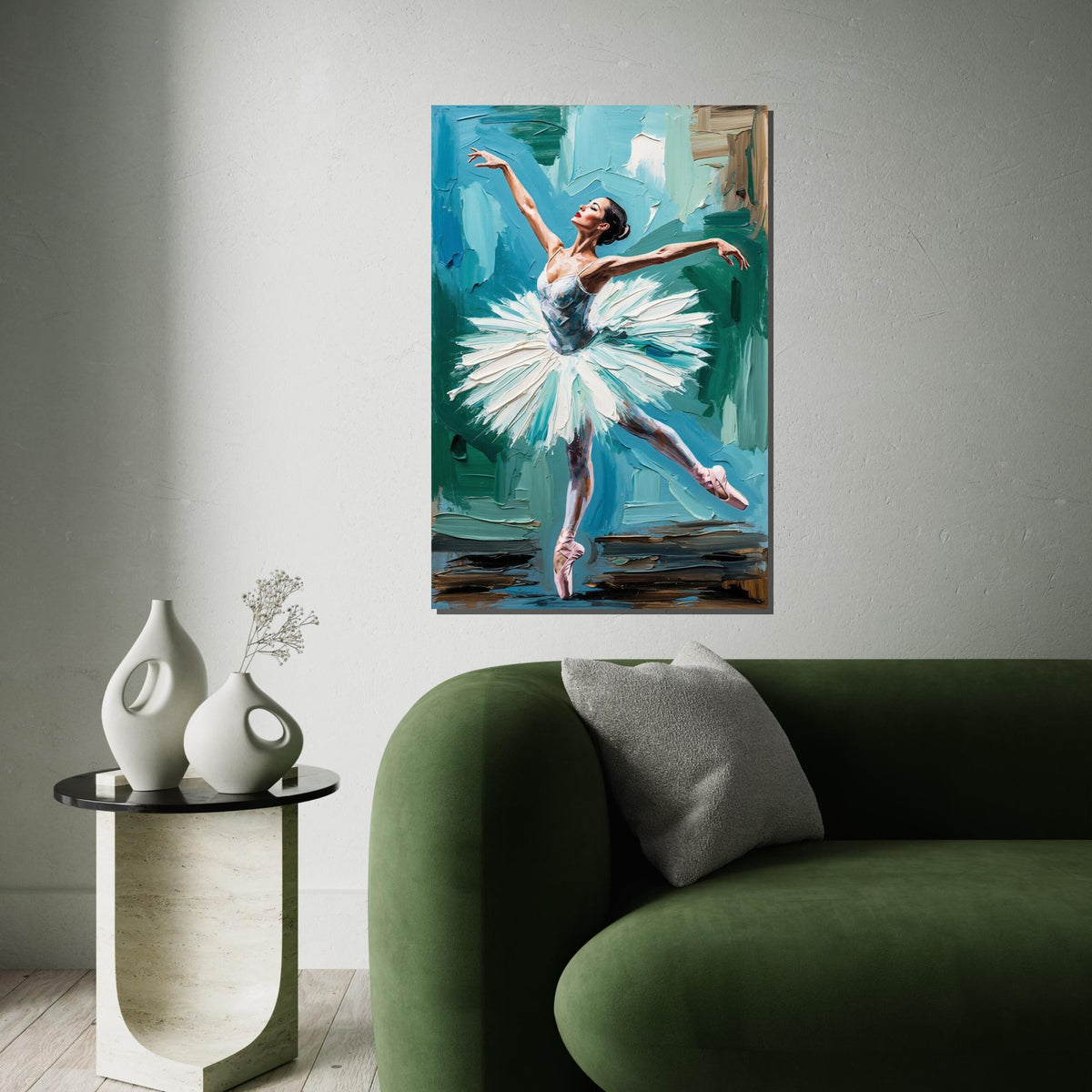Elegant Ballet Dancer Canvas, Ballerina Wall Art, Dance Poster, Impressionist Art Print, Wall Art Canvas Design, Ready To Hang Decoration