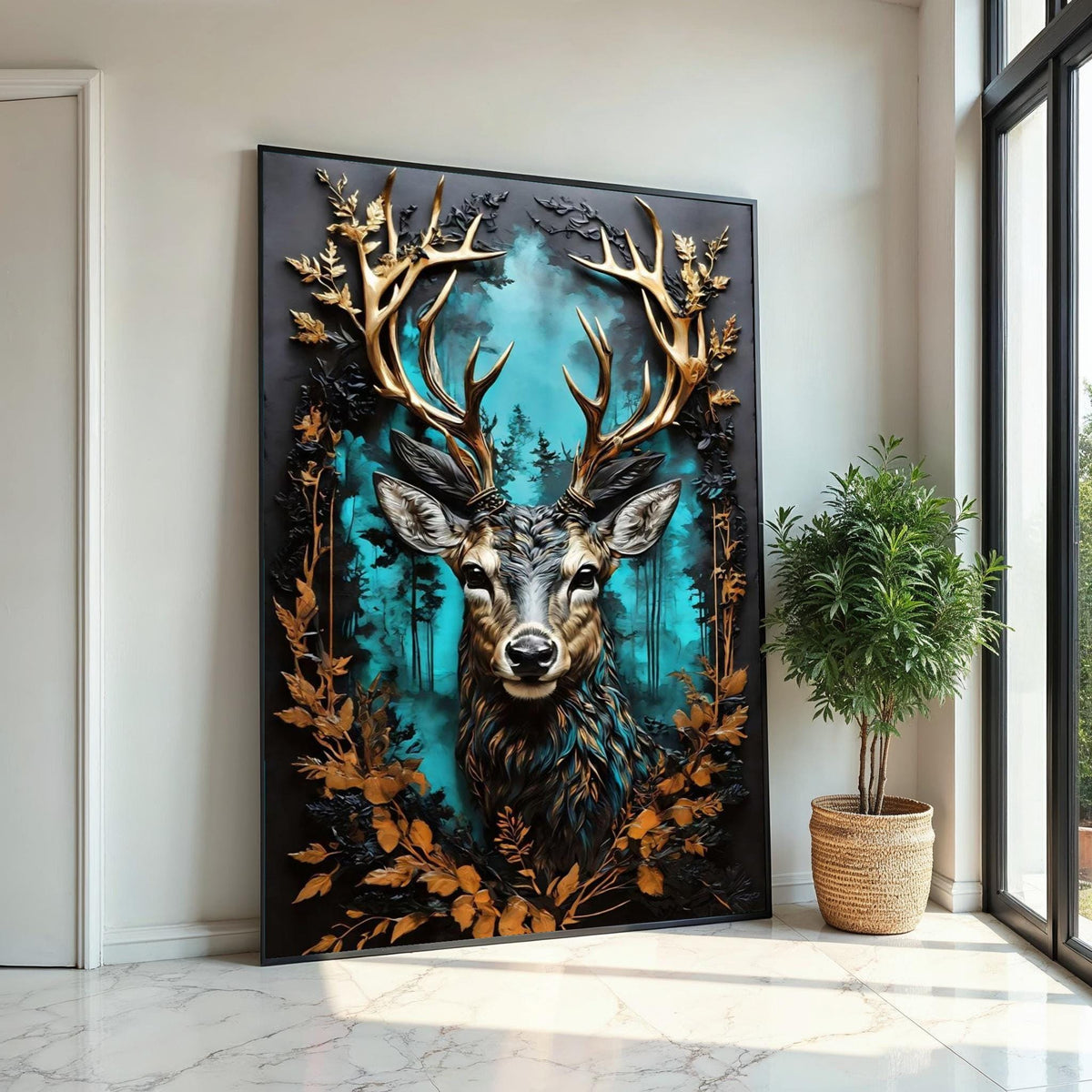 Majestic Deer Canvas Art, Forest Stag Wall Print, Deer with Antlers, Nature Canvas, Wall Art Canvas Design, Ready to Hang Decoration