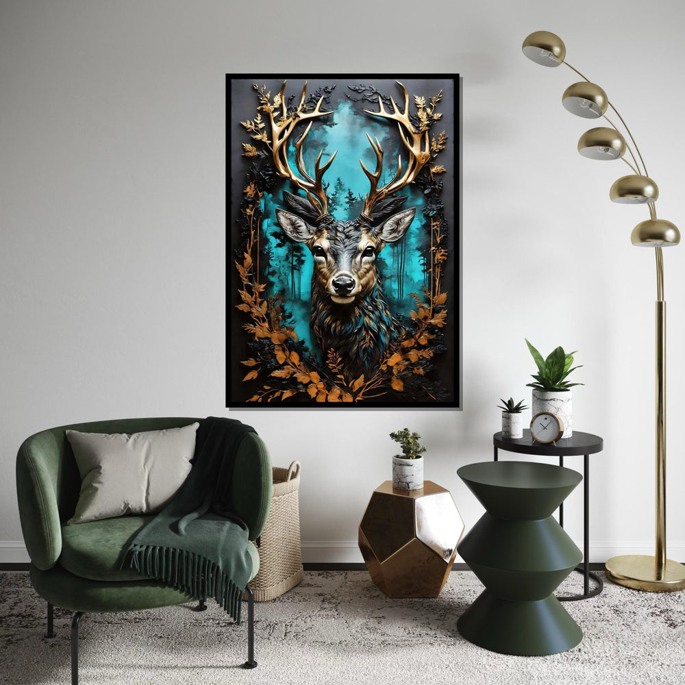 Majestic Deer Canvas Art, Forest Stag Wall Print, Deer with Antlers, Nature Canvas, Wall Art Canvas Design, Ready to Hang Decoration
