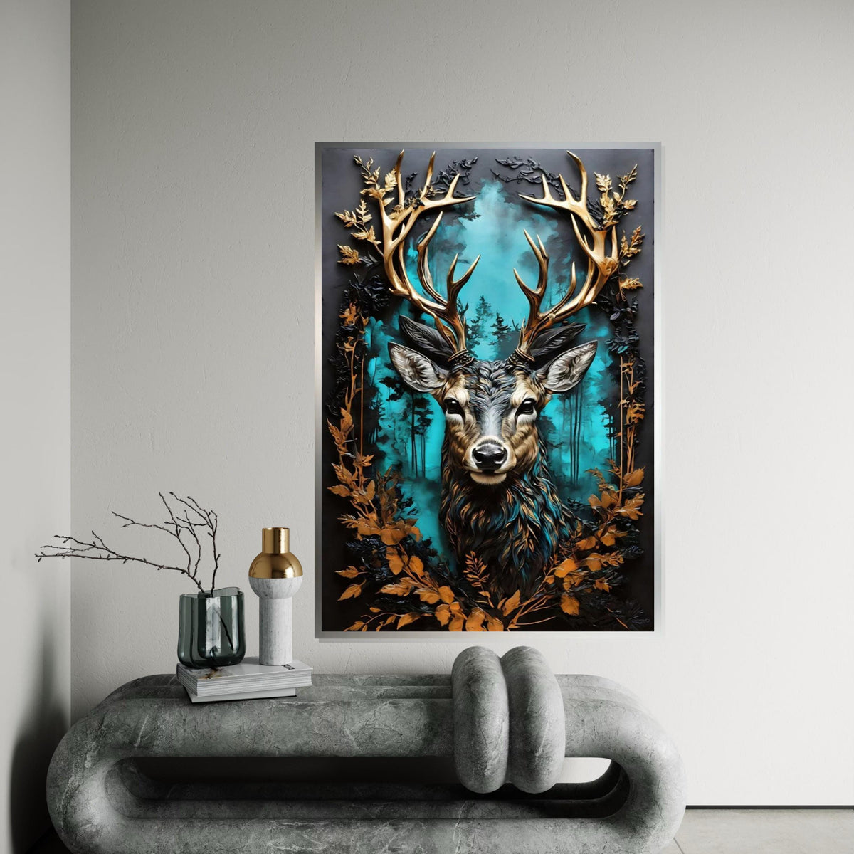 Majestic Deer Canvas Art, Forest Stag Wall Print, Deer with Antlers, Nature Canvas, Wall Art Canvas Design, Ready to Hang Decoration
