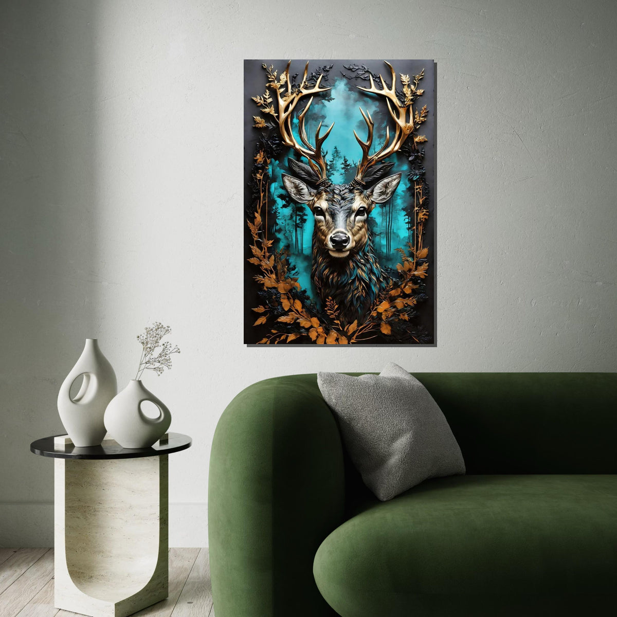 Majestic Deer Canvas Art, Forest Stag Wall Print, Deer with Antlers, Nature Canvas, Wall Art Canvas Design, Ready to Hang Decoration