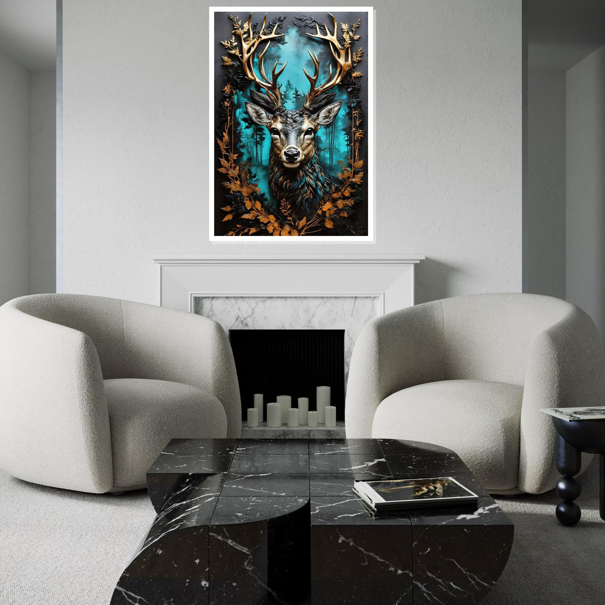 Majestic Deer Canvas Art, Forest Stag Wall Print, Deer with Antlers, Nature Canvas, Wall Art Canvas Design, Ready to Hang Decoration