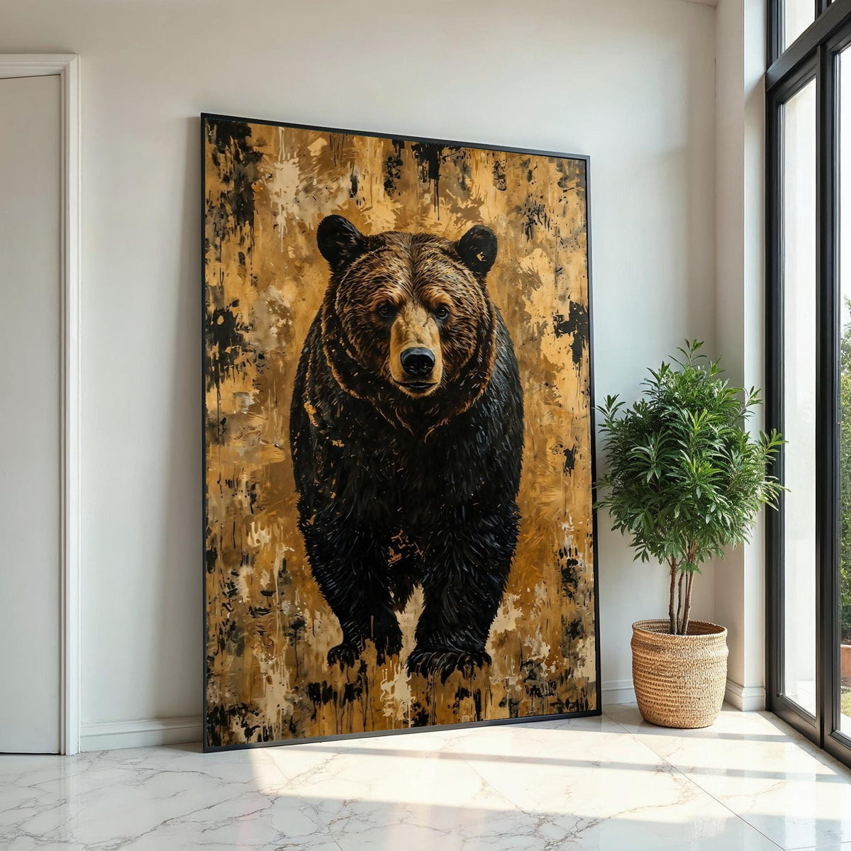 Majestic Bear Canvas, Animal Wall Art, Bear Wall Print, Wildlife Poster, Wall Art Canvas Design, Ready to Hang Decoration