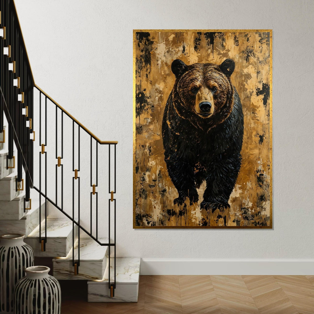 Majestic Bear Canvas, Animal Wall Art, Bear Wall Print, Wildlife Poster, Wall Art Canvas Design, Ready to Hang Decoration