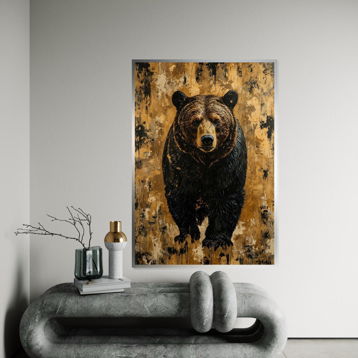 Majestic Bear Canvas, Animal Wall Art, Bear Wall Print, Wildlife Poster, Wall Art Canvas Design, Ready to Hang Decoration