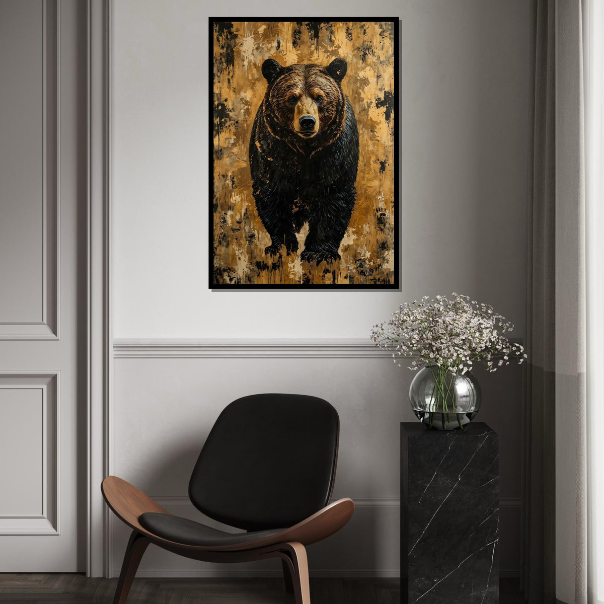 Majestic Bear Canvas, Animal Wall Art, Bear Wall Print, Wildlife Poster, Wall Art Canvas Design, Ready to Hang Decoration