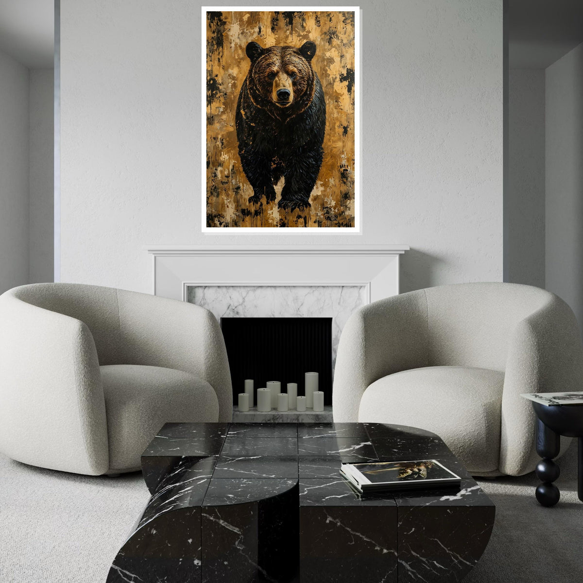 Majestic Bear Canvas, Animal Wall Art, Bear Wall Print, Wildlife Poster, Wall Art Canvas Design, Ready to Hang Decoration
