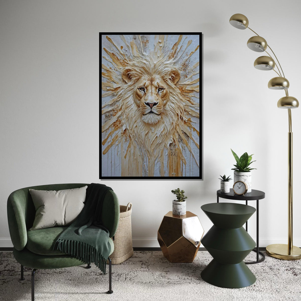 Majestic Lion Canvas, Lion Wall Art, Animal Canvas Design, Regal Lion Poster, Wall Art Canvas Design, Ready To Hang Decoration