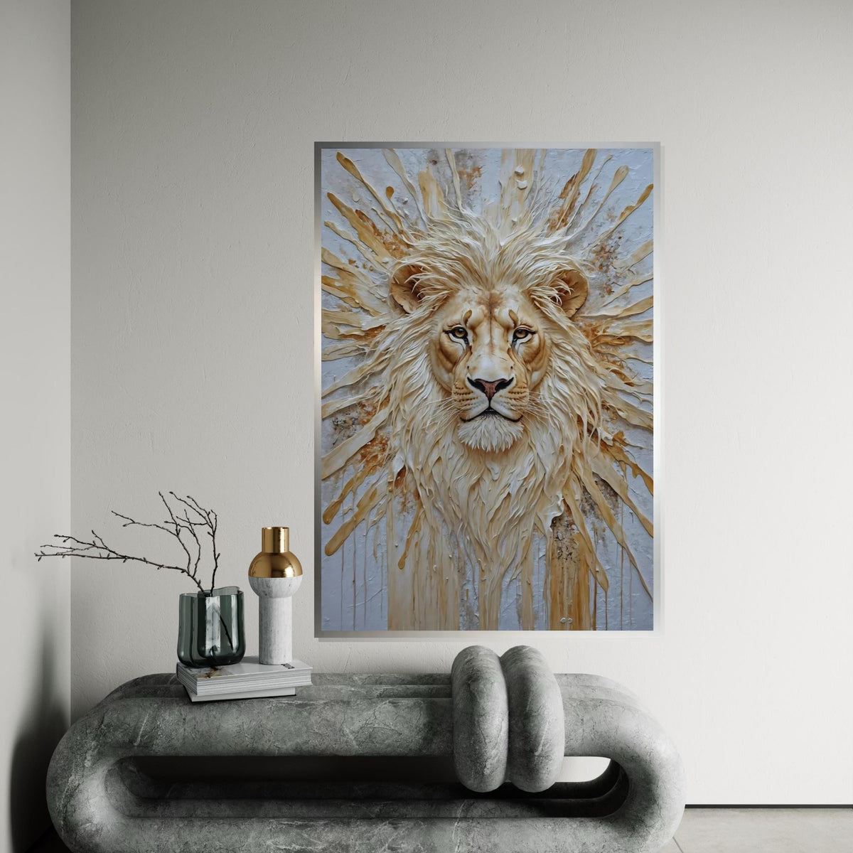 Majestic Lion Canvas, Lion Wall Art, Animal Canvas Design, Regal Lion Poster, Wall Art Canvas Design, Ready To Hang Decoration