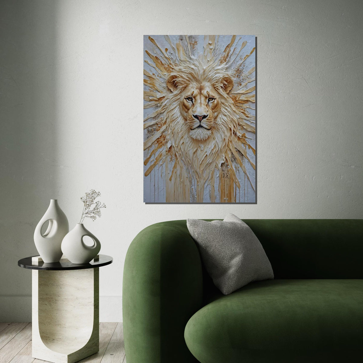 Majestic Lion Canvas, Lion Wall Art, Animal Canvas Design, Regal Lion Poster, Wall Art Canvas Design, Ready To Hang Decoration