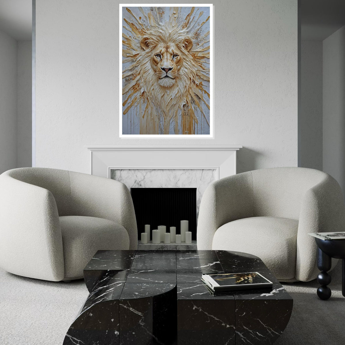 Majestic Lion Canvas, Lion Wall Art, Animal Canvas Design, Regal Lion Poster, Wall Art Canvas Design, Ready To Hang Decoration