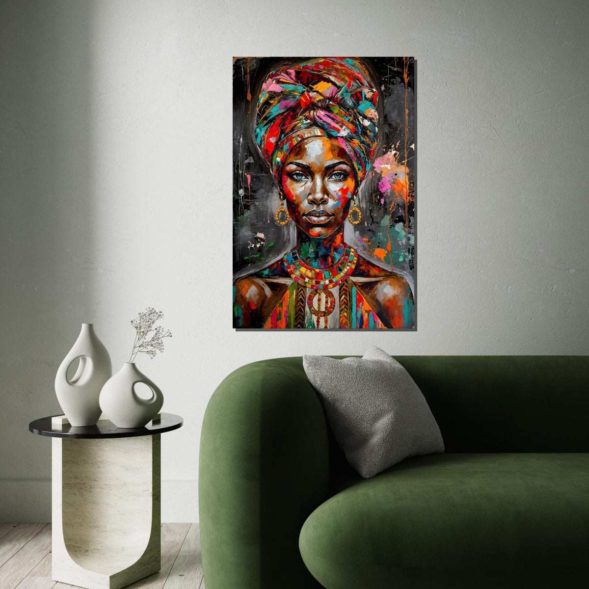 Vibrant Queen Canvas Art, Colorful Portrait Wall Print, Abstract Woman Art, Multicolor Canvas Design, Ready to Hang Decoration