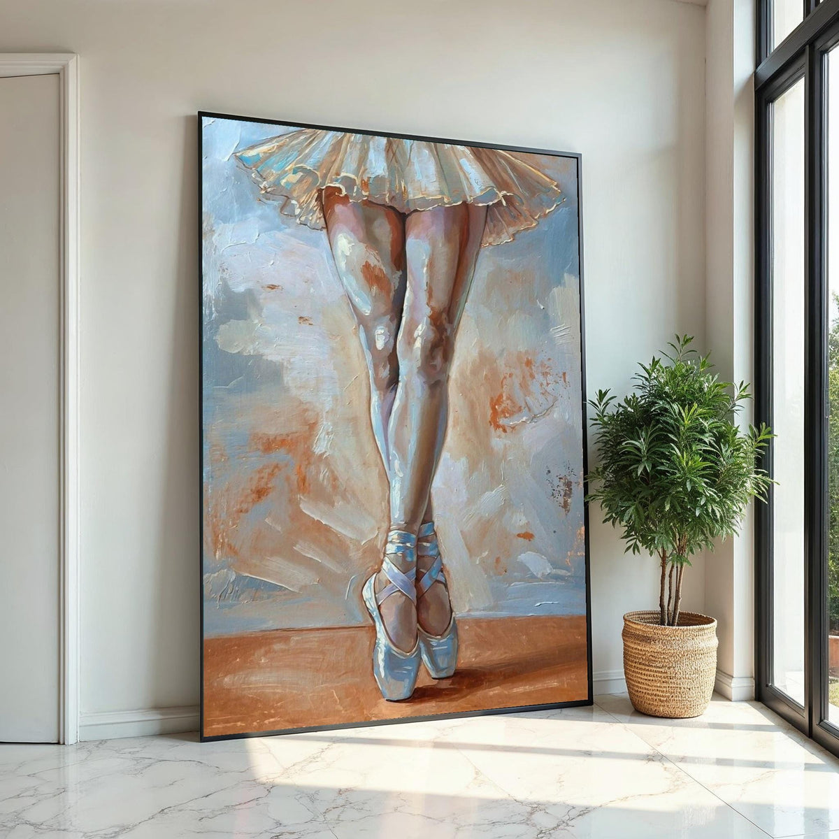 Ballet Dancer Canvas, Ballet Pointe Shoes Art, Wall Art Canvas Design, Ballerina Elegance, Ready to Hang Decoration