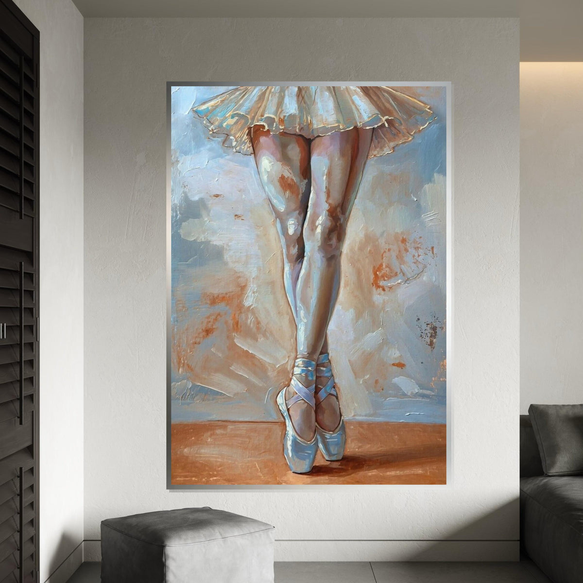 Ballet Dancer Canvas, Ballet Pointe Shoes Art, Wall Art Canvas Design, Ballerina Elegance, Ready to Hang Decoration