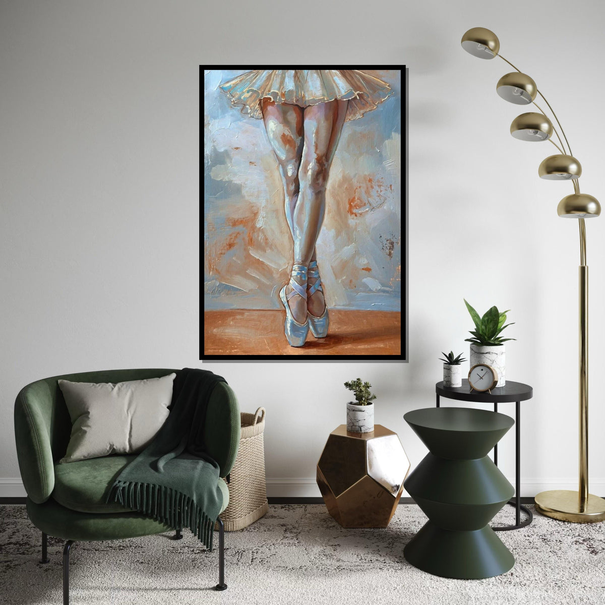 Ballet Dancer Canvas, Ballet Pointe Shoes Art, Wall Art Canvas Design, Ballerina Elegance, Ready to Hang Decoration