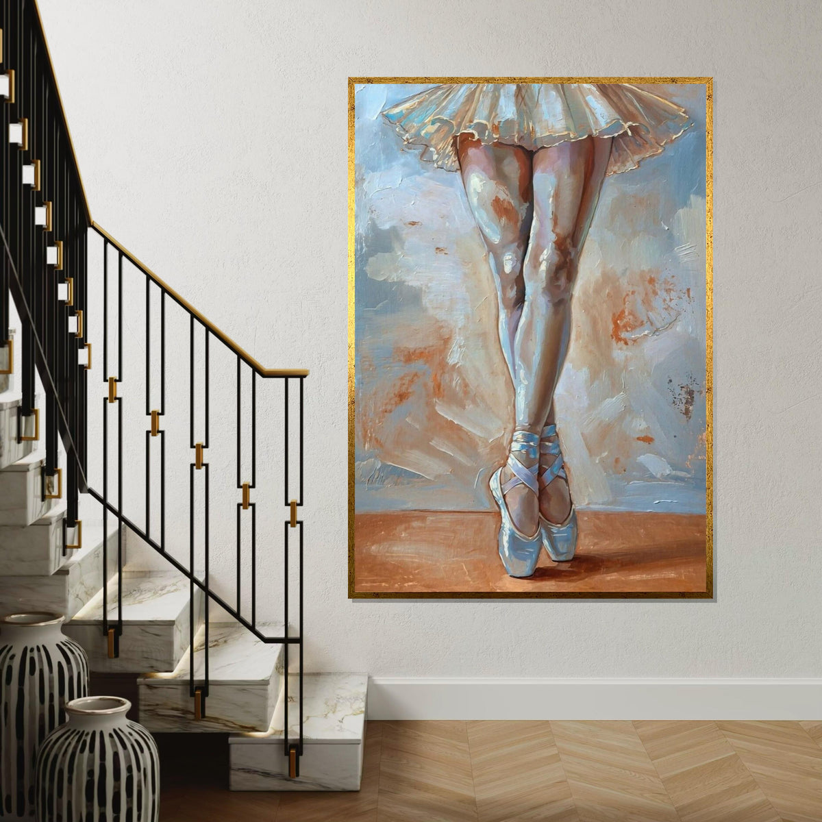 Ballet Dancer Canvas, Ballet Pointe Shoes Art, Wall Art Canvas Design, Ballerina Elegance, Ready to Hang Decoration