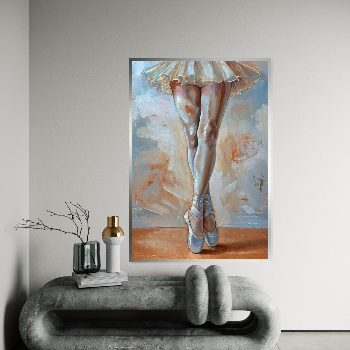 Ballet Dancer Canvas, Ballet Pointe Shoes Art, Wall Art Canvas Design, Ballerina Elegance, Ready to Hang Decoration