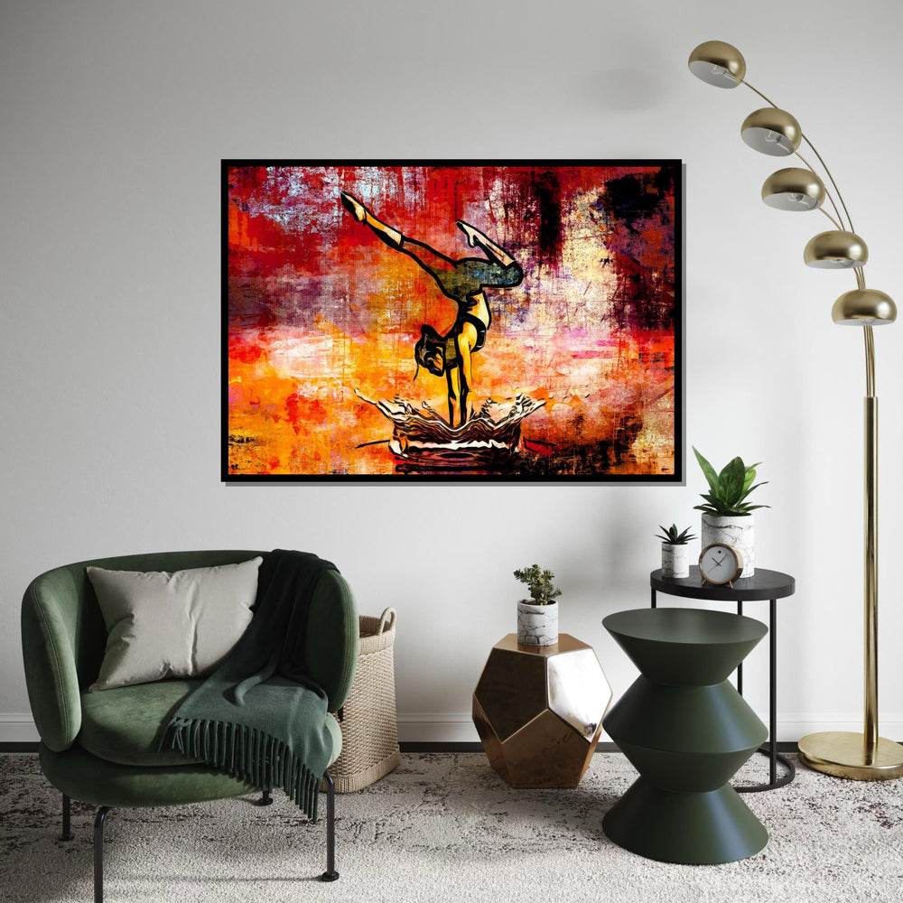 Gymnast Canvas Art, Acrobat Wall Art, Gymnastics Poster, Dynamic Canvas Design, Ready to Hang Decoration, Artistic Gymnast Decor