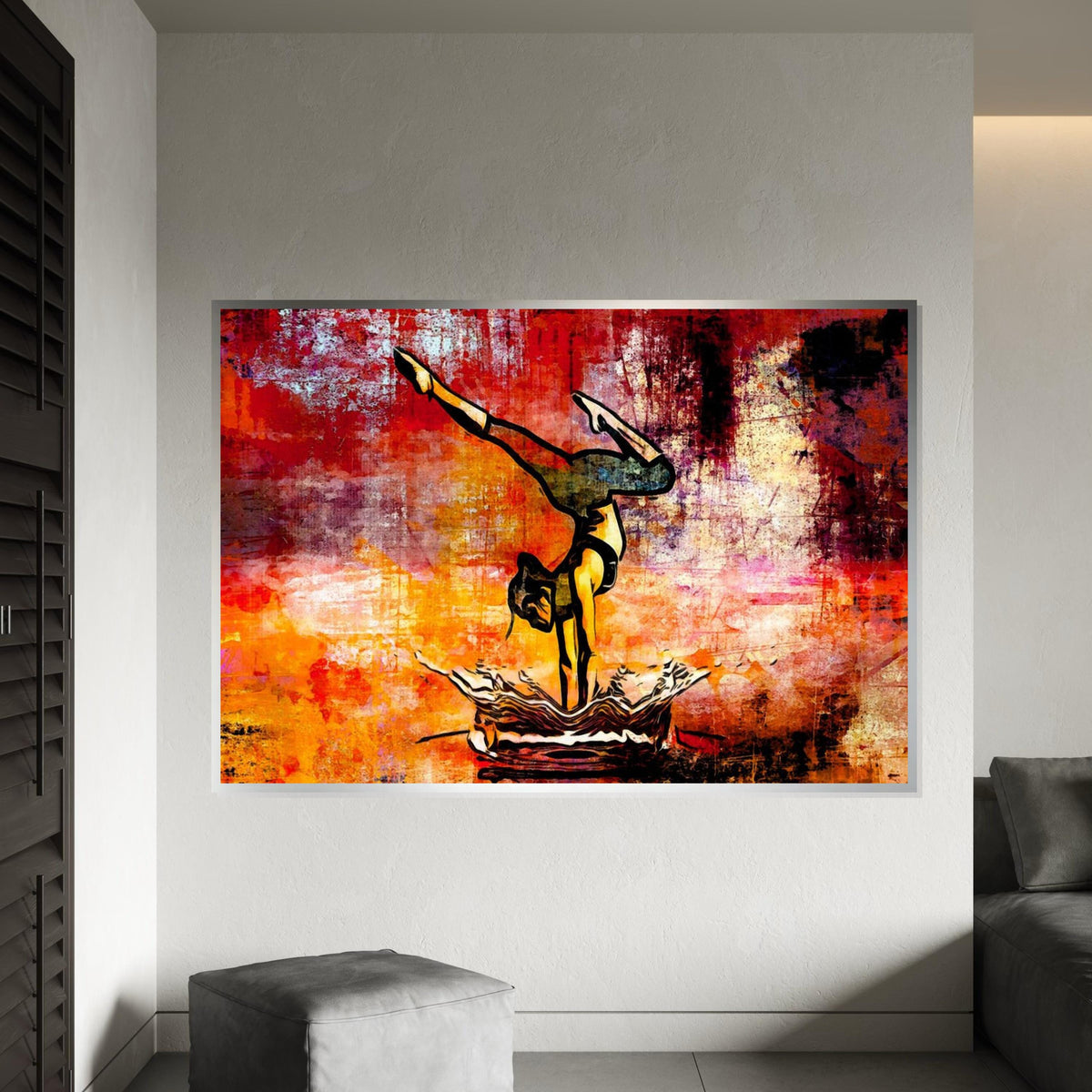 Gymnast Canvas Art, Acrobat Wall Art, Gymnastics Poster, Dynamic Canvas Design, Ready to Hang Decoration, Artistic Gymnast Decor