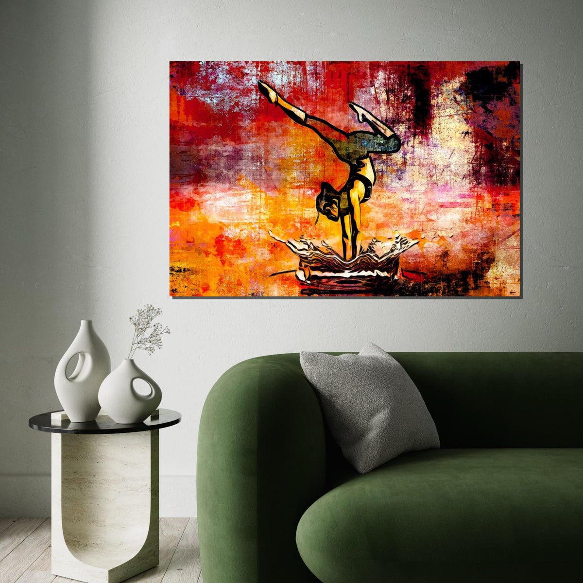 Gymnast Canvas Art, Acrobat Wall Art, Gymnastics Poster, Dynamic Canvas Design, Ready to Hang Decoration, Artistic Gymnast Decor