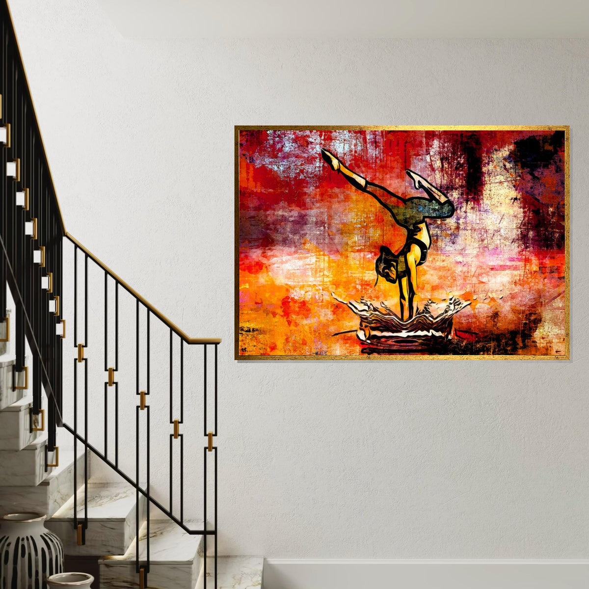 Gymnast Canvas Art, Acrobat Wall Art, Gymnastics Poster, Dynamic Canvas Design, Ready to Hang Decoration, Artistic Gymnast Decor