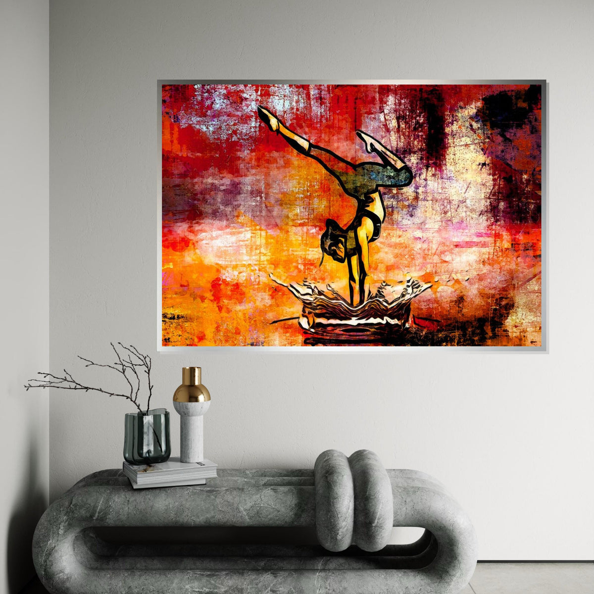 Gymnast Canvas Art, Acrobat Wall Art, Gymnastics Poster, Dynamic Canvas Design, Ready to Hang Decoration, Artistic Gymnast Decor