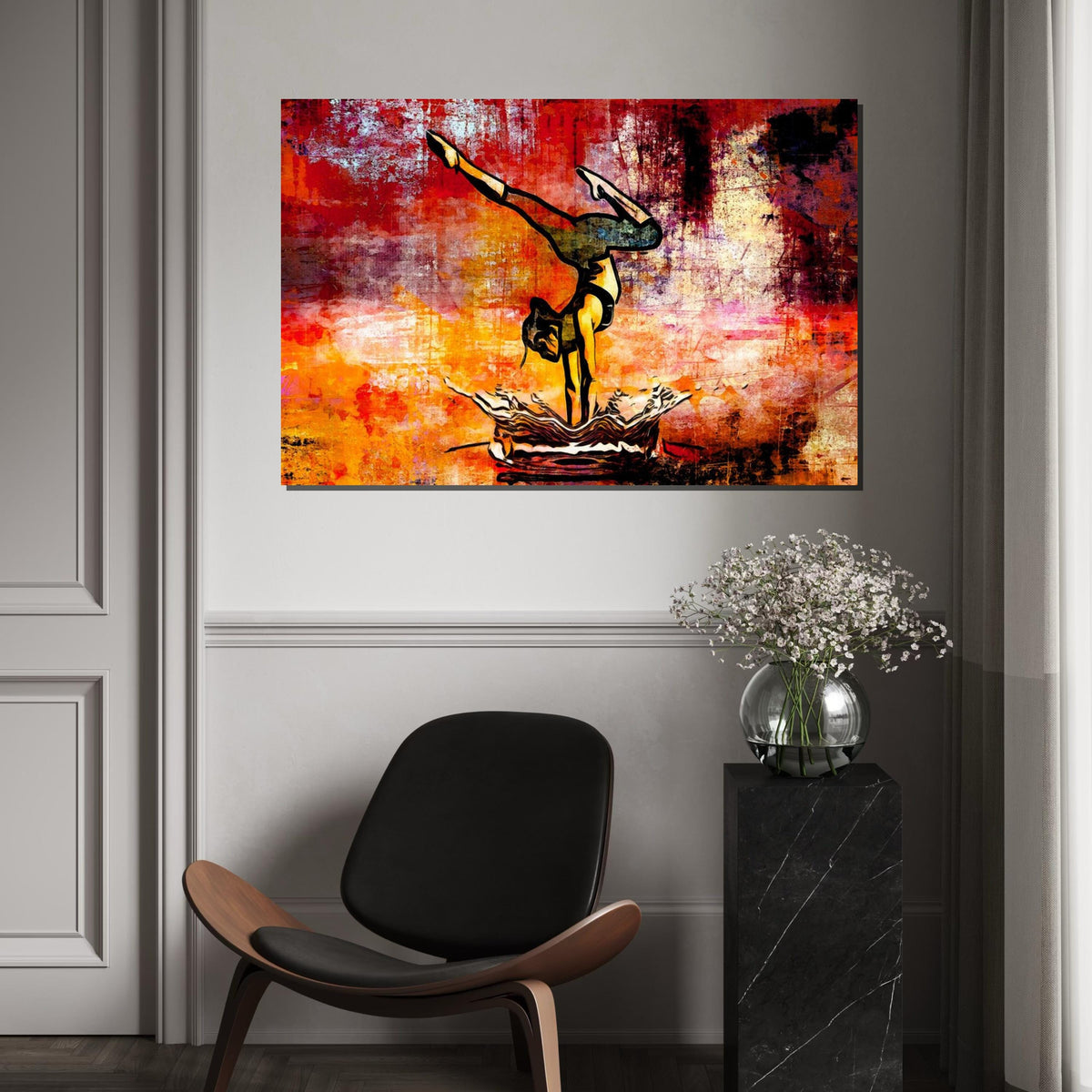Gymnast Canvas Art, Acrobat Wall Art, Gymnastics Poster, Dynamic Canvas Design, Ready to Hang Decoration, Artistic Gymnast Decor