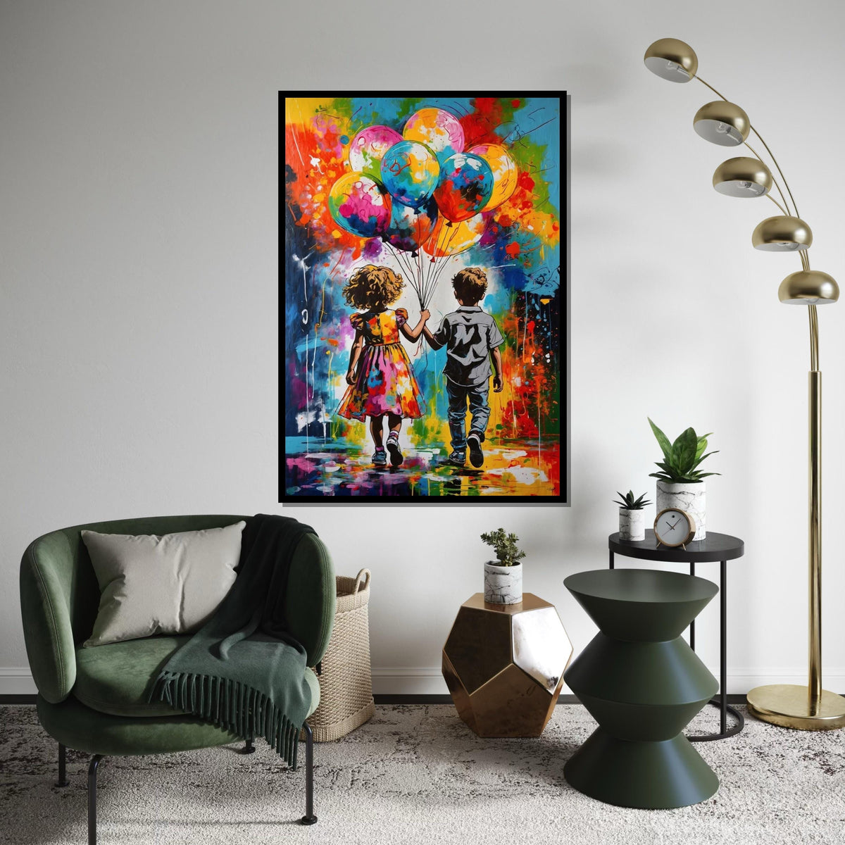 Colorful Balloons Kids Canvas, Children Wall Art, Vibrant Balloon Art, Wall Art Canvas Design, Ready to Hang Decoration