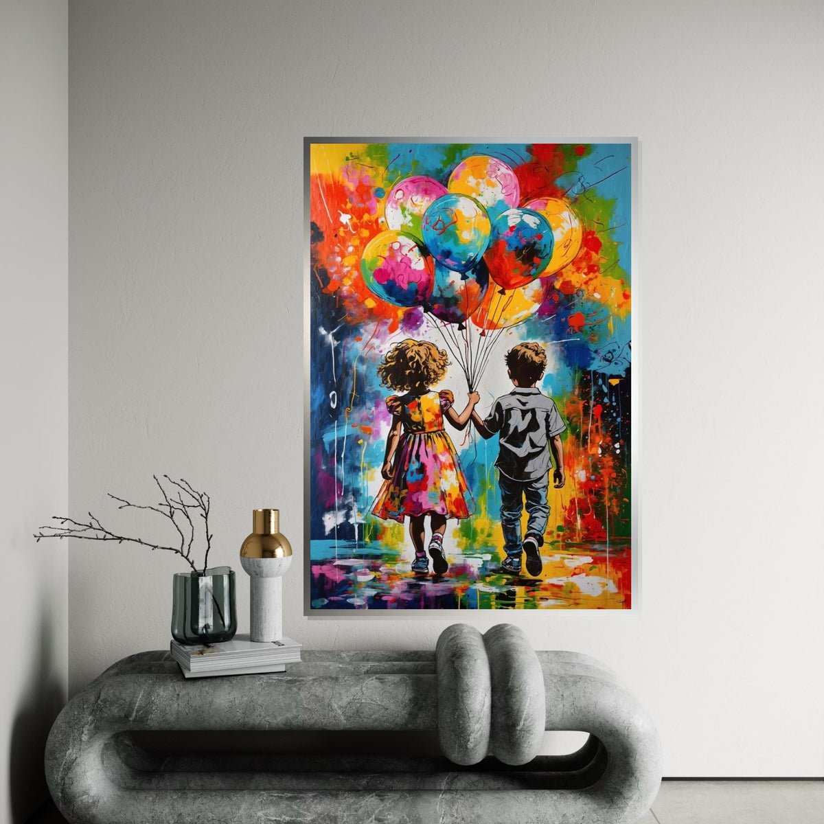 Colorful Balloons Kids Canvas, Children Wall Art, Vibrant Balloon Art, Wall Art Canvas Design, Ready to Hang Decoration