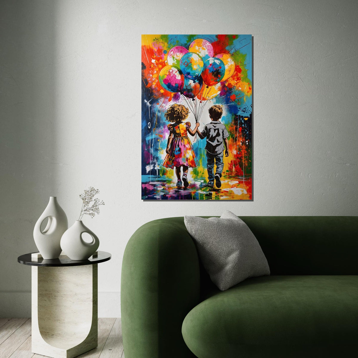 Colorful Balloons Kids Canvas, Children Wall Art, Vibrant Balloon Art, Wall Art Canvas Design, Ready to Hang Decoration