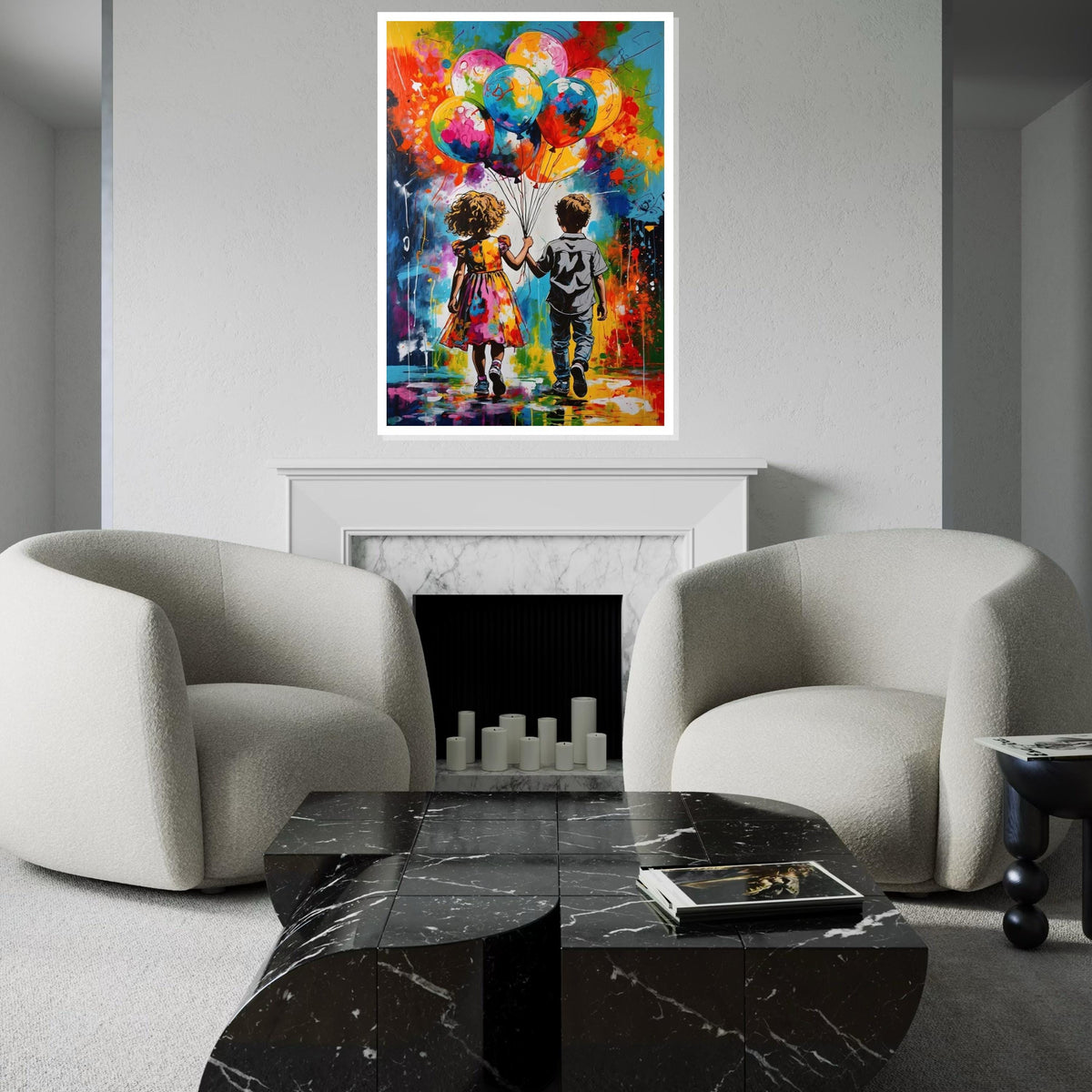 Colorful Balloons Kids Canvas, Children Wall Art, Vibrant Balloon Art, Wall Art Canvas Design, Ready to Hang Decoration