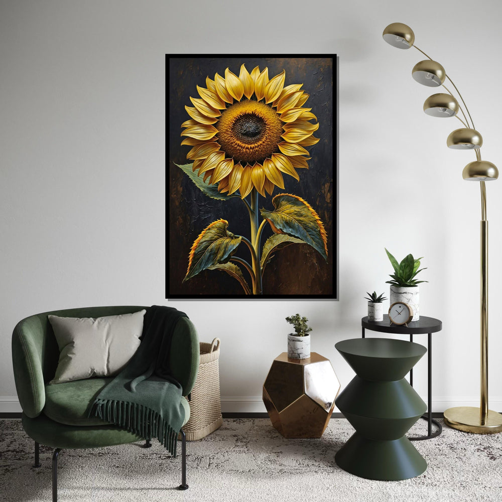 Sunflower Wall Art, Yellow Flower Canvas, Botanical Art, Floral Canvas, Wall Art Canvas Design, Ready to Hang Decoration