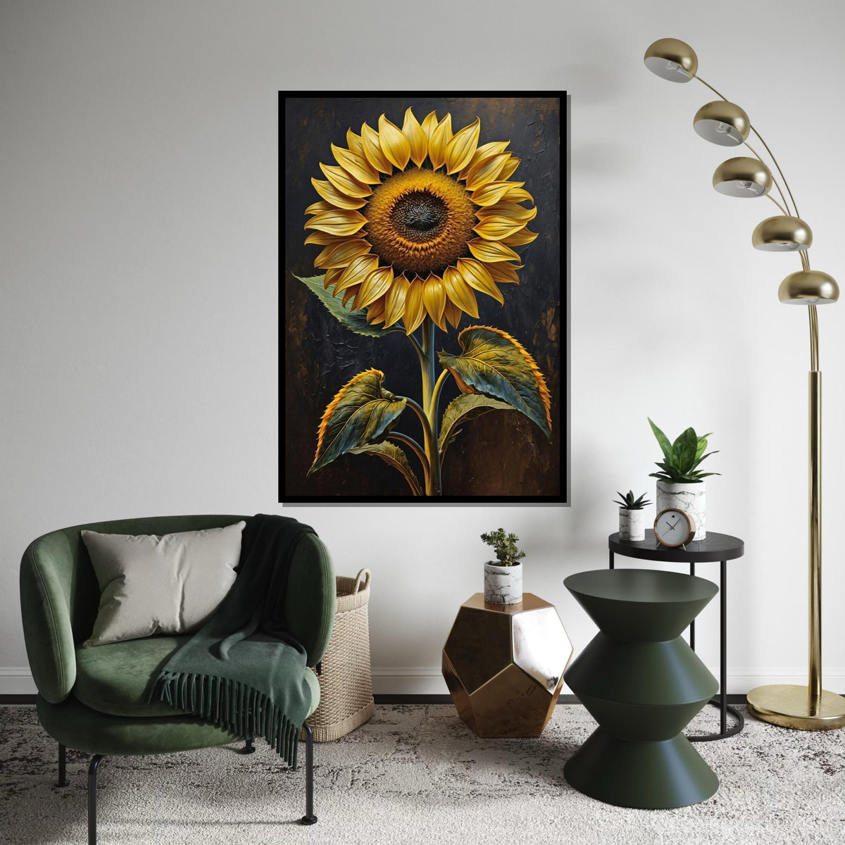 Sunflower Wall Art, Yellow Flower Canvas, Botanical Art, Floral Canvas, Wall Art Canvas Design, Ready to Hang Decoration