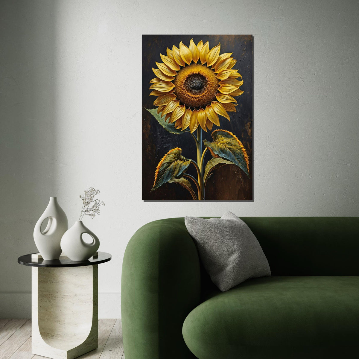 Sunflower Wall Art, Yellow Flower Canvas, Botanical Art, Floral Canvas, Wall Art Canvas Design, Ready to Hang Decoration