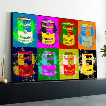 Colorful Soup Can Canvas, Pop Art Soup Poster, Wall Art Canvas Design, Ready To Hang Decoration
