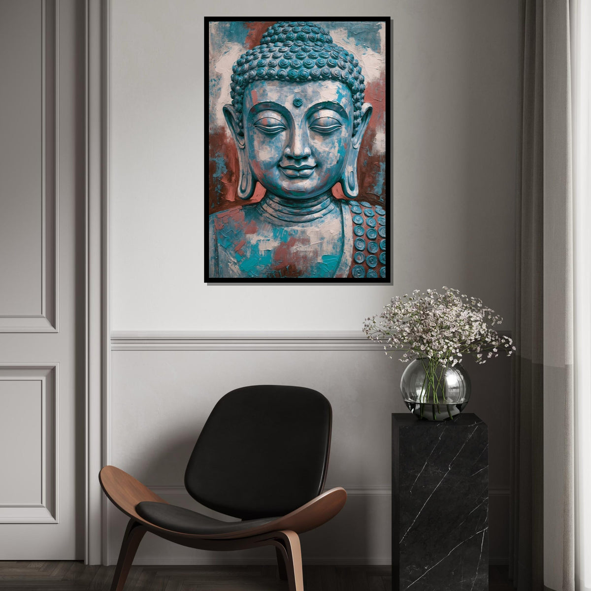 Buddha Serenity Canvas, Zen Wall Art, Buddha Meditation Poster, Wall Art Canvas Design, Ready To Hang Calm Decor