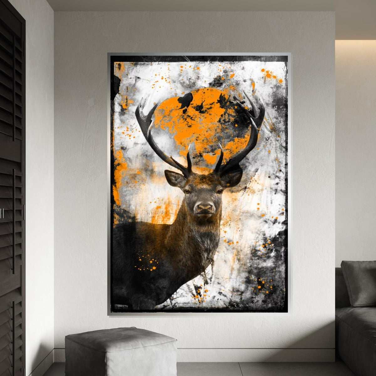 Abstract Stag Canvas Art, Deer Wall Print, Animal Canvas, Modern Wildlife Art, Wall Art Canvas Design, Ready To Hang Decoration