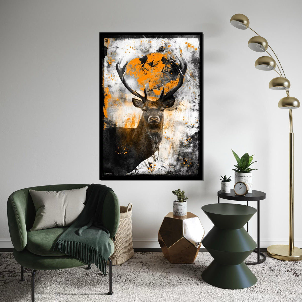 Abstract Stag Canvas Art, Deer Wall Print, Animal Canvas, Modern Wildlife Art, Wall Art Canvas Design, Ready To Hang Decoration
