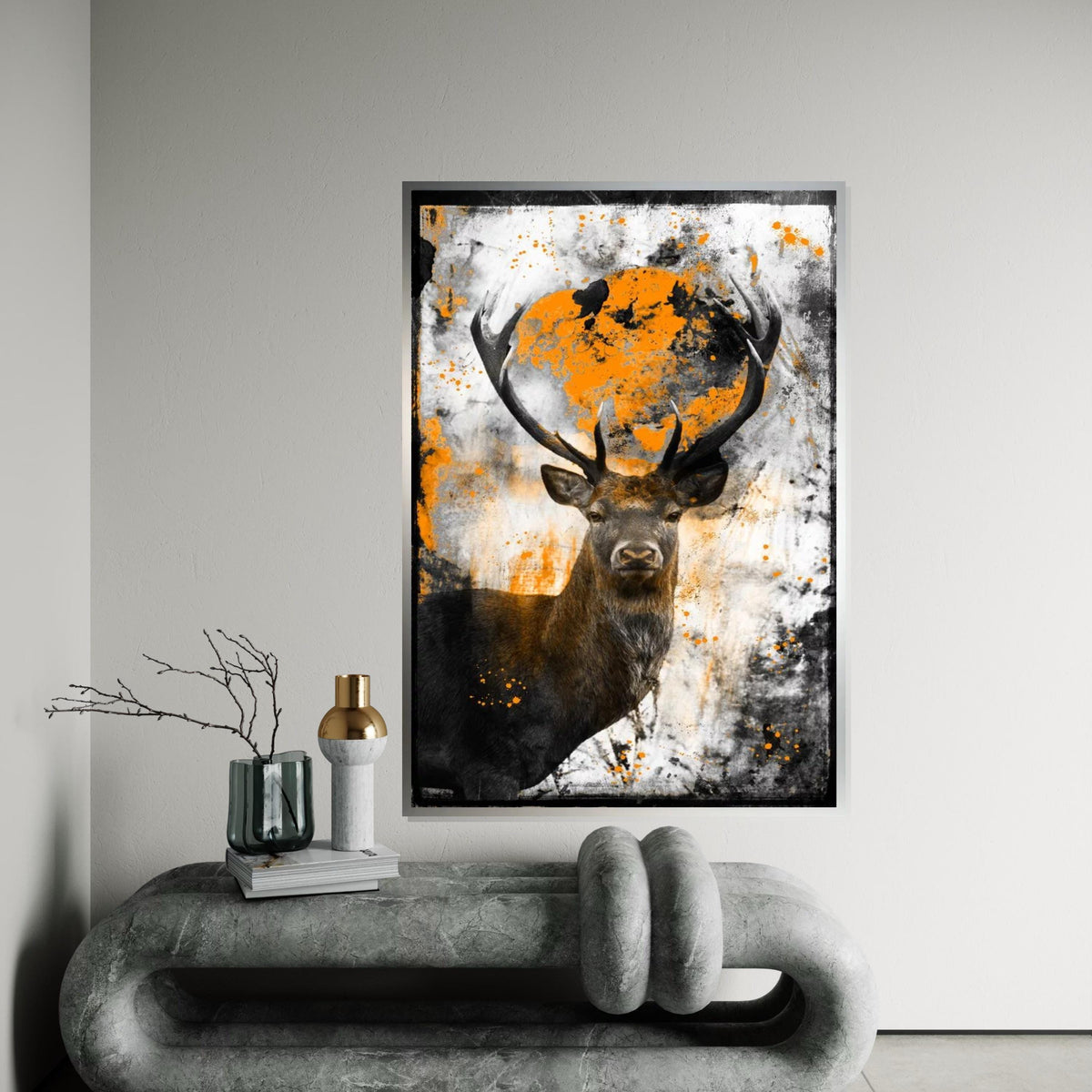 Abstract Stag Canvas Art, Deer Wall Print, Animal Canvas, Modern Wildlife Art, Wall Art Canvas Design, Ready To Hang Decoration
