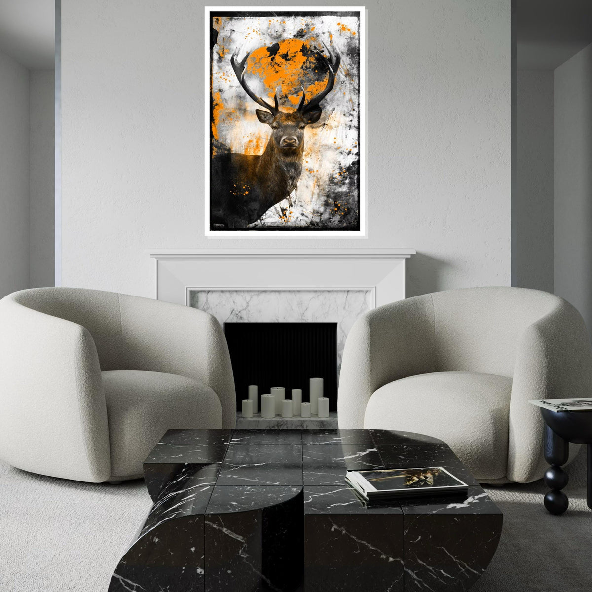 Abstract Stag Canvas Art, Deer Wall Print, Animal Canvas, Modern Wildlife Art, Wall Art Canvas Design, Ready To Hang Decoration