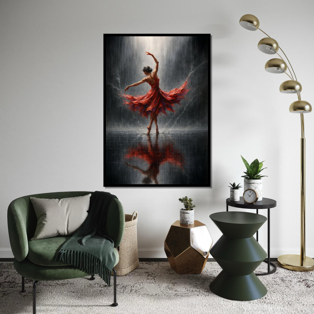 Print Art Canvas, Ballet Dancer Canvas, Dancing in Rain Art, Elegant Wall Art, Ballerina Wall Art Canvas Design, Ready to Hang Decoration