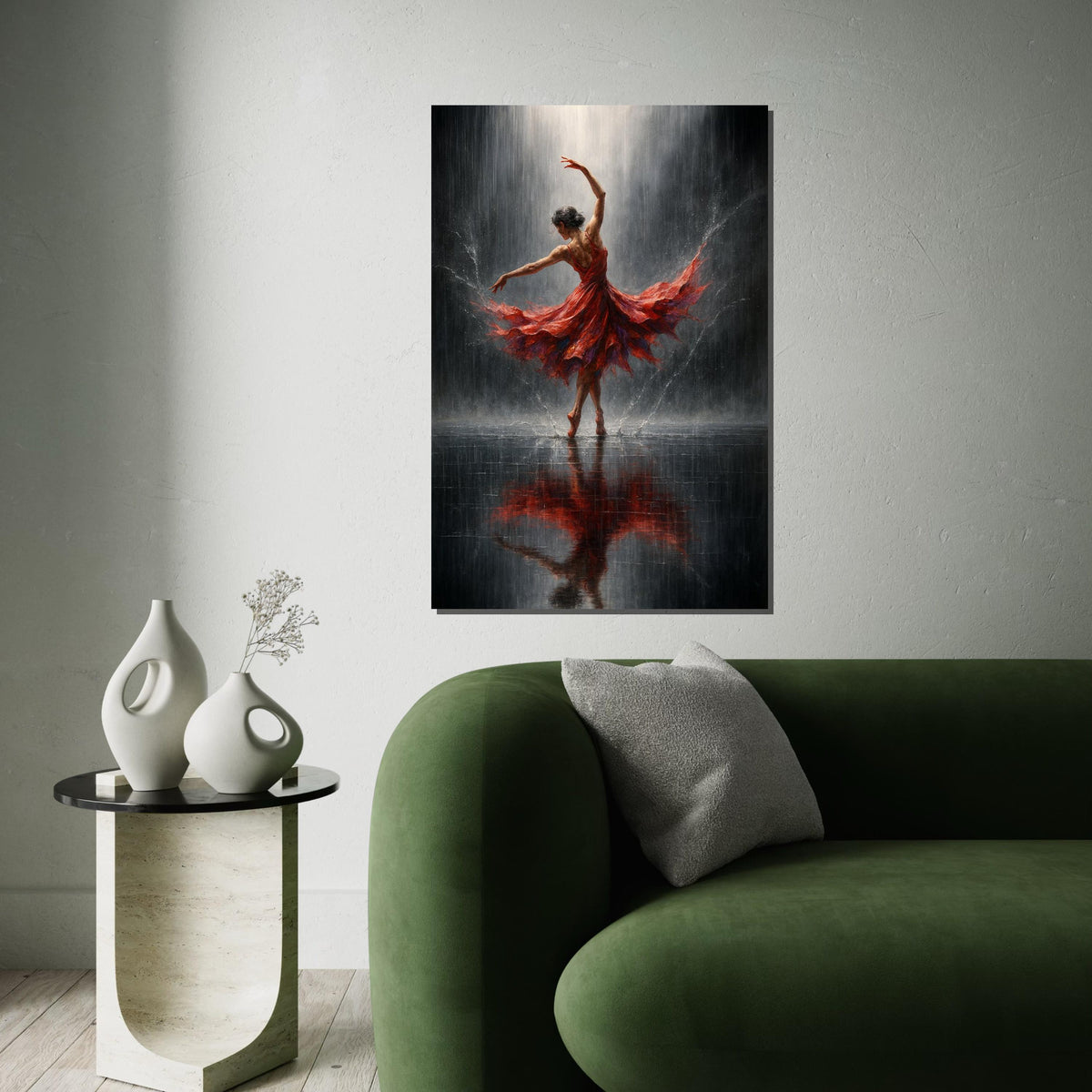 Print Art Canvas, Ballet Dancer Canvas, Dancing in Rain Art, Elegant Wall Art, Ballerina Wall Art Canvas Design, Ready to Hang Decoration