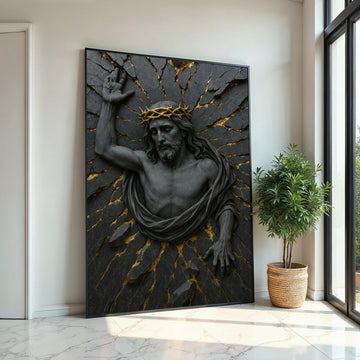 Jesus Christ Canvas, Religious Wall Art, Crown of Thorns Art, Spiritual Canvas Design, Inspirational Decor,Ready to Hang Decoration,Gift Art