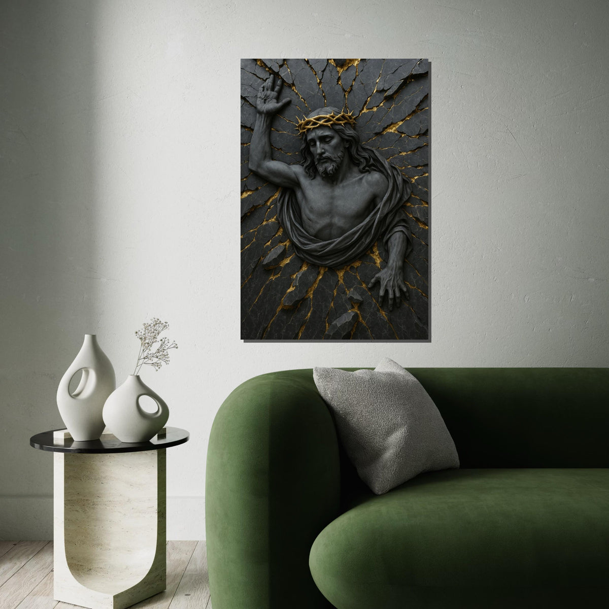 Jesus Christ Canvas, Religious Wall Art, Crown of Thorns Art, Spiritual Canvas Design, Inspirational Decor,Ready to Hang Decoration,Gift Art