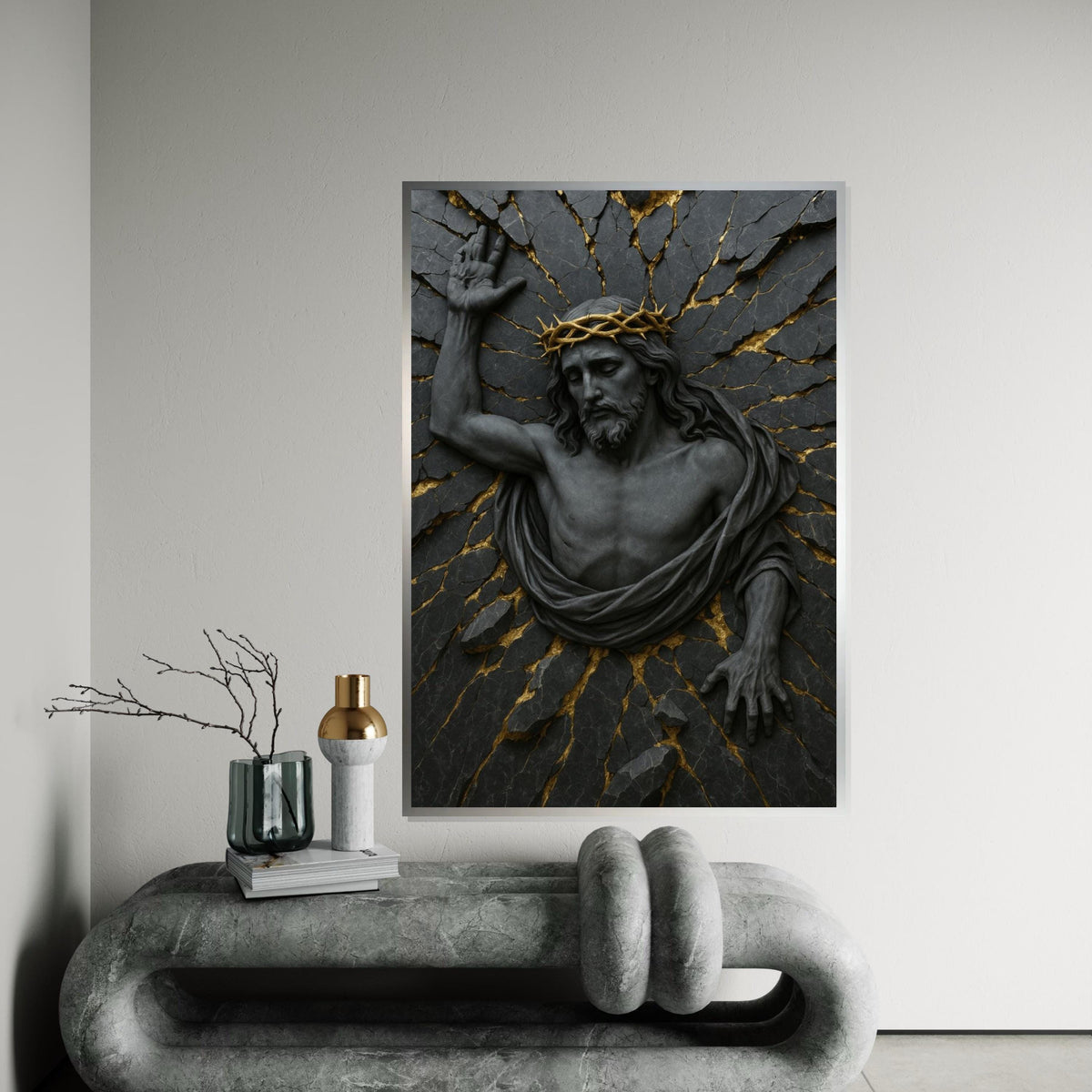 Jesus Christ Canvas, Religious Wall Art, Crown of Thorns Art, Spiritual Canvas Design, Inspirational Decor,Ready to Hang Decoration,Gift Art