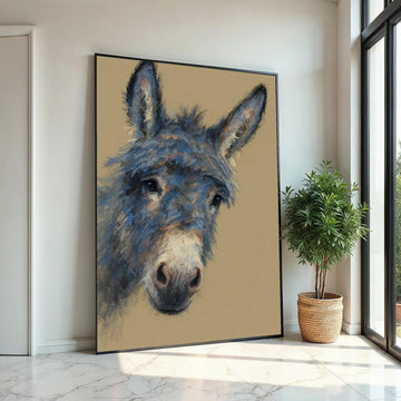 Print Canvas, Colorful Donkey Canvas, Animal Wall Art, Blue Donkey Portrait Print, Design Canvas, Wall Art Canvas, Ready to Hang Home Decor